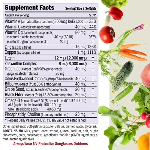 Andrew Lessman Ultimate Eye Support – 30 Softgels mit Lutein, Zeaxanthin & Heidelbeere für gesunde Augen