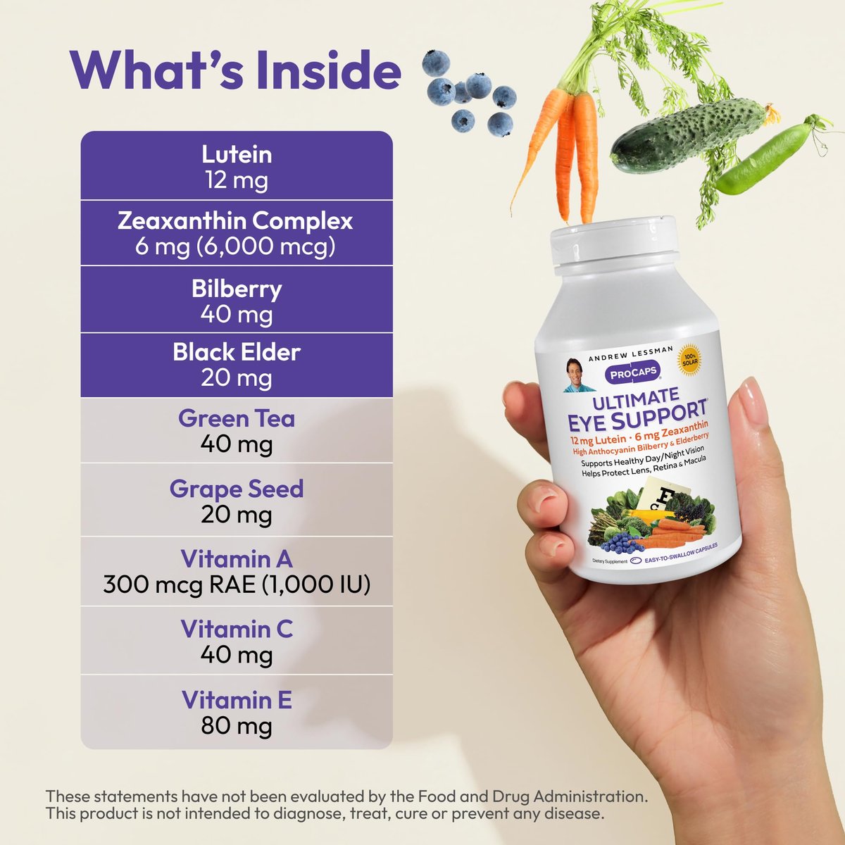 Andrew Lessman Ultimate Eye Support – 30 Softgels mit Lutein, Zeaxanthin & Heidelbeere für gesunde Augen