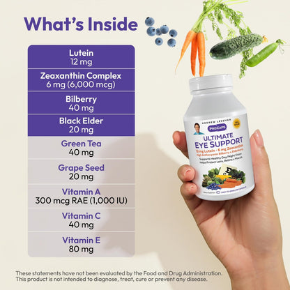 Andrew Lessman Ultimate Eye Support – 30 Softgels mit Lutein, Zeaxanthin & Heidelbeere für gesunde Augen