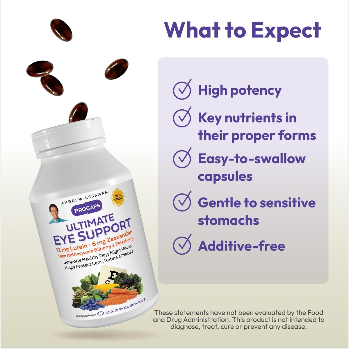 Andrew Lessman Ultimate Eye Support – 30 Softgels mit Lutein, Zeaxanthin & Heidelbeere für gesunde Augen