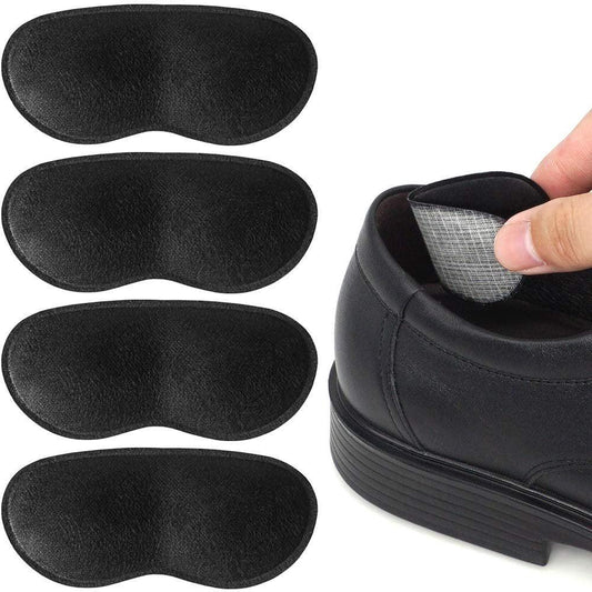 Dr.Foot Fersenschutz für Damen und Herren, Selbstklebende Fersenpolster Einlagen gegen Rutschen, Reiben, Blasen, Fußschmerzen und zur Verbesserung der Schuhpassform - 2 Paar + Extra 1 Schuhanzieher (Schwarz)