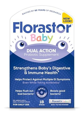 Florastor Baby Tägliches Probiotikum für Säuglinge & Kleinkinder, Pulverbeutel mit Saccharomyces Boulardii CNCM I-745 (18 Sticks)
