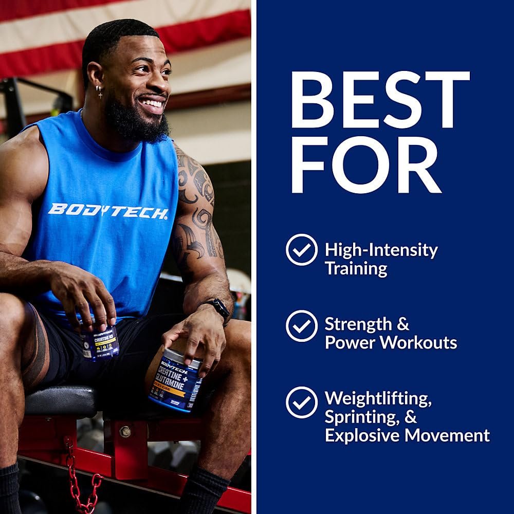 BodyTech Kreatin-Monohydrat Kapseln, mikronisiertes Kreatin für Männer und Frauen, 2250 mg pro Portion, Pre-Workout & Post-Workout Supplement, glutenfrei, zuckerfrei, 100 Kapseln