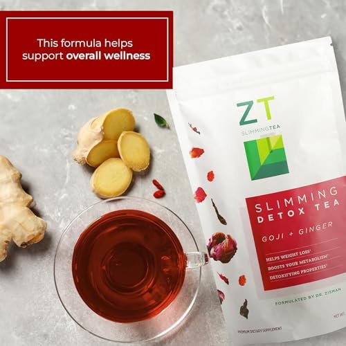 Dr. Zisman ZT Slimming – Goji-Ingwer Kräuterteemischung – Erfrischender Tee mit Goji-Beeren und Ingwerwurzel – 30-Tage-Wohlbefinden (30 Portionen)