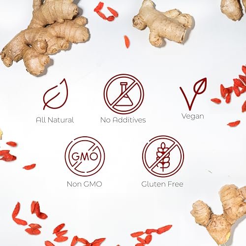 Dr. Zisman ZT Slimming – Goji-Ingwer Kräuterteemischung – Erfrischender Tee mit Goji-Beeren und Ingwerwurzel – 30-Tage-Wohlbefinden (30 Portionen)