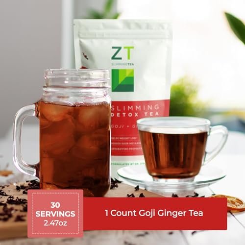 Dr. Zisman ZT Slimming – Goji-Ingwer Kräuterteemischung – Erfrischender Tee mit Goji-Beeren und Ingwerwurzel – 30-Tage-Wohlbefinden (30 Portionen)