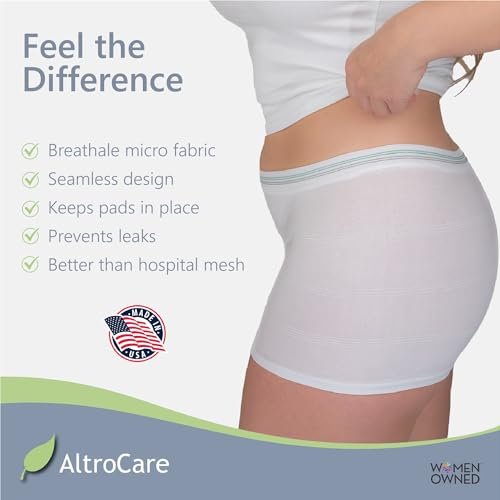 AltroCare 5er-Pack Einweg-Nahtlose Netzunterwäsche für Wochenbett und Inkontinenz – Größe L/XL. Hergestellt in den USA.