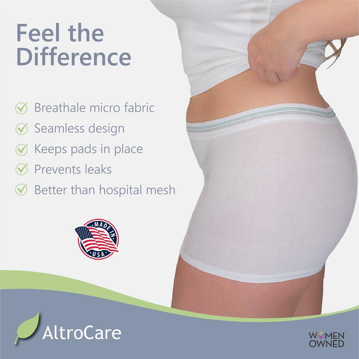 AltroCare 5er-Pack Einweg-Nahtlose Netzunterwäsche für Wochenbett und Inkontinenz – Größe L/XL. Hergestellt in den USA.