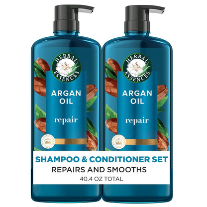 Herbal Essences Arganöl Reparatur Shampoo & Conditioner Set, Feuchtigkeit & Glätte, Parabenfrei, Farbsicher, pH-ausgeglichen, Zitrusduft, 20,2 Fl Oz, 2er-Pack