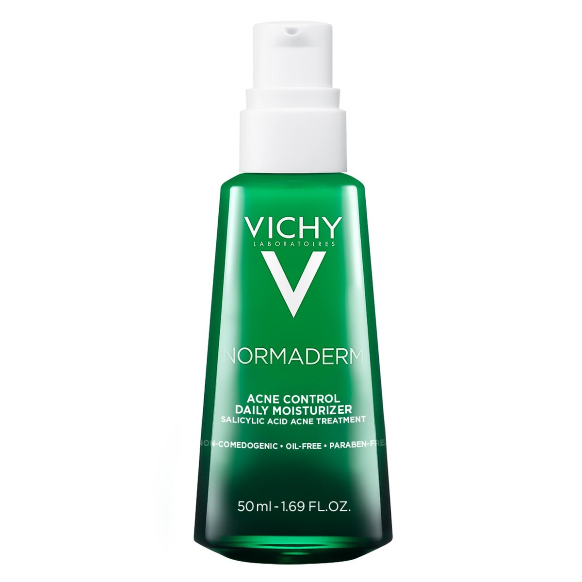 VICHY Normaderm Akne-Kontrolle Tägliche Feuchtigkeitspflege, ölfrei, mit 2% Salicylsäure + Hyaluronsäure + Vitamin C, gegen Mitesser, Unreinheiten und vergrößerte Poren