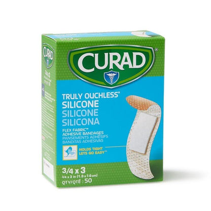 Curad Truly Ouchless Silikon-Pflaster für empfindliche Haut – 50 Stück