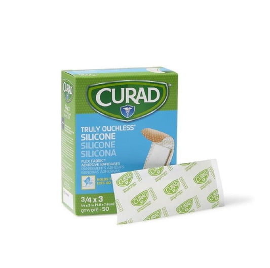 Curad Truly Ouchless Silikon-Pflaster für empfindliche Haut – 50 Stück