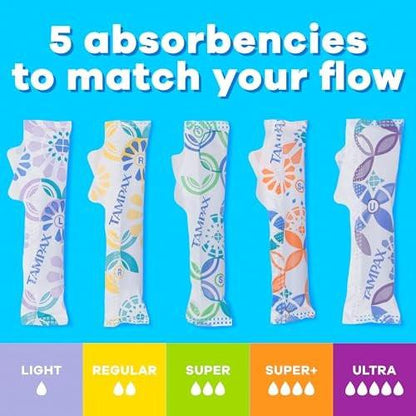 Tampax Pearl Tampons Trio Pack, Super/Super Plus/Ultra Saugstärke mit BPA-freiem Kunststoffapplikator und LeakGuard-Braid, unparfümiert, 34 Stück