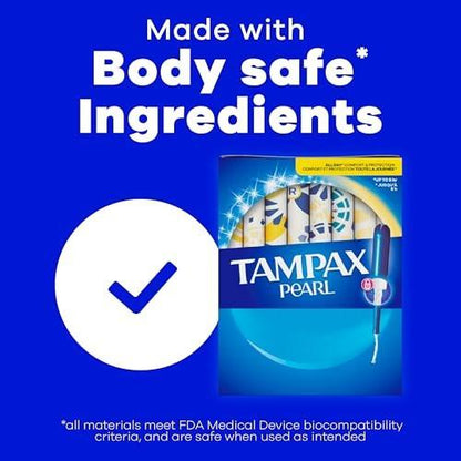 Tampax Pearl Tampons Trio Pack, Super/Super Plus/Ultra Saugstärke mit BPA-freiem Kunststoffapplikator und LeakGuard-Braid, unparfümiert, 34 Stück