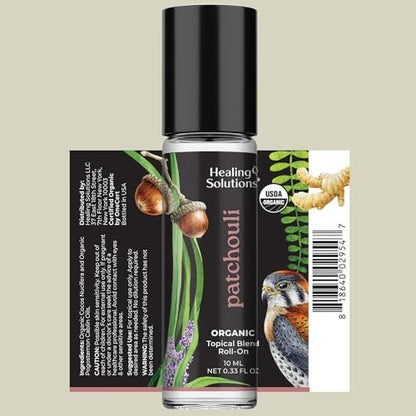 Healing Solutions (2er-Pack) USDA-zertifiziertes Bio-Patschuli-Öl Roll-On Set, Patschuli Körper- & Haut-Roller Parfüm für Erwachsene