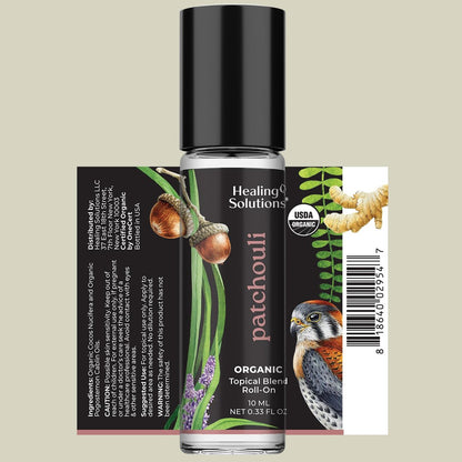 Healing Solutions (2er-Pack) USDA-zertifiziertes Bio-Patschuli-Öl Roll-On Set, Patschuli Körper- & Haut-Roller Parfüm für Erwachsene