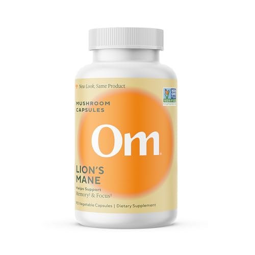 Om Lion’s Mane Pilzkapseln - Bio Pilz Nahrungsergänzungsmittel und Nootropikum - Gedächtnis- und Konzentrationshilfe, 90 Kapseln (30 Portionen)