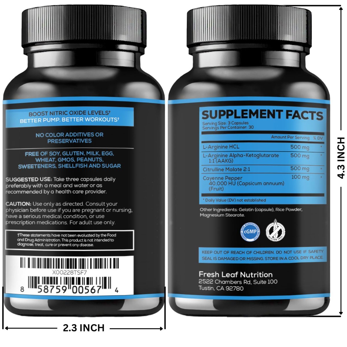 L-Arginin Kapseln mit L-Citrullin 1500 mg – Stickoxid-Booster für Ausdauer, Muskeln, Energie & Gefäßgesundheit – L-Arginin und essentielle Aminosäuren – Extra Stärke – 30 Tage Vorrat – 90 Kapseln