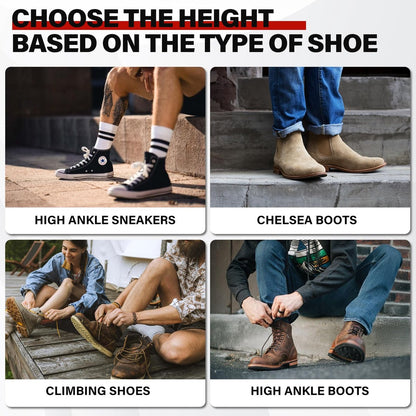 ERGOfoot Höhenverstellbare Einlegesohlen zur Körpergrößensteigerung für Männer und Frauen – 2-lagige, unsichtbare Schuhkissen & Höhenverstärker – passend für Business-Schuhe & Freizeitschuhe – Höhenvergrößernde Sohlen & Einlagen