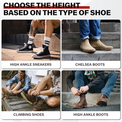 ERGOfoot Höhenverstellbare Einlegesohlen zur Körpergrößensteigerung für Männer und Frauen – 2-lagige, unsichtbare Schuhkissen & Höhenverstärker – passend für Business-Schuhe & Freizeitschuhe – Höhenvergrößernde Sohlen & Einlagen
