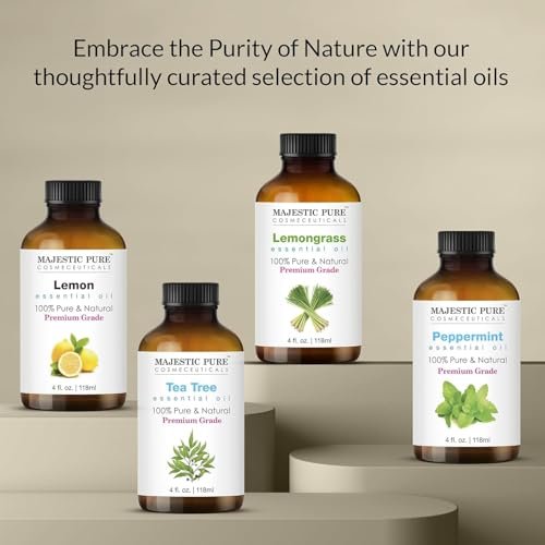Majestic Pure Eukalyptus ätherisches Öl mit Glas-Dropper – 100% rein und natürlich – 2x 118 ml für Diffuser, Aromatherapie, Seifen- und Kerzenherstellung