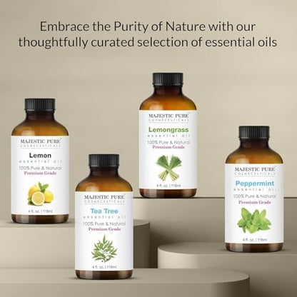 Majestic Pure Eukalyptus ätherisches Öl mit Glas-Dropper – 100% rein und natürlich – 2x 118 ml für Diffuser, Aromatherapie, Seifen- und Kerzenherstellung