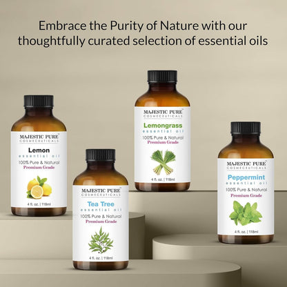 Majestic Pure Eukalyptus ätherisches Öl mit Glas-Dropper – 100% rein und natürlich – 2x 118 ml für Diffuser, Aromatherapie, Seifen- und Kerzenherstellung