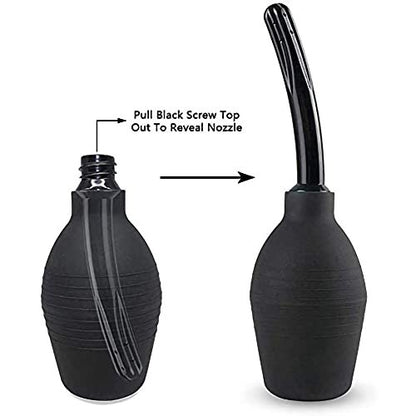 Anal-Dusche für Frauen und Männer – sauber & gesund, 10 Unzen (Schwarz) – Silikon-Einlaufbirne