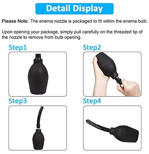 Anal-Dusche für Frauen und Männer – sauber & gesund, 10 Unzen (Schwarz) – Silikon-Einlaufbirne