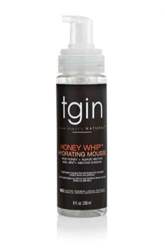 tgin Honey Whip Hydrating Mousse – Feuchtigkeitsschaum für natürliches, trockenes, lockiges und geschädigtes Haar – 237 ml
