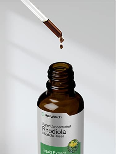 Horbäach Rhodiola Rosea Tinktur | 60 ml | Alkoholfreier Extrakt | Hochkonzentrierter Wurzel-Liquid | Vegan, Nicht-GVO, Glutenfrei