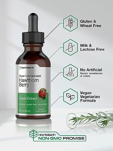 Horbäach Weißdornbeeren-Extrakt | 60 ml | Alkoholfreie Flüssigtinktur | Vegetarisches Nahrungsergänzungsmittel, Non-GMO, Glutenfrei