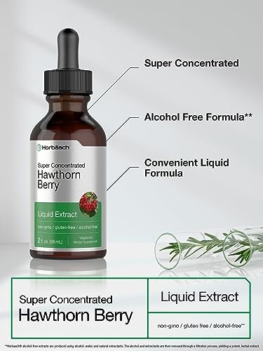 Horbäach Weißdornbeeren-Extrakt | 60 ml | Alkoholfreie Flüssigtinktur | Vegetarisches Nahrungsergänzungsmittel, Non-GMO, Glutenfrei