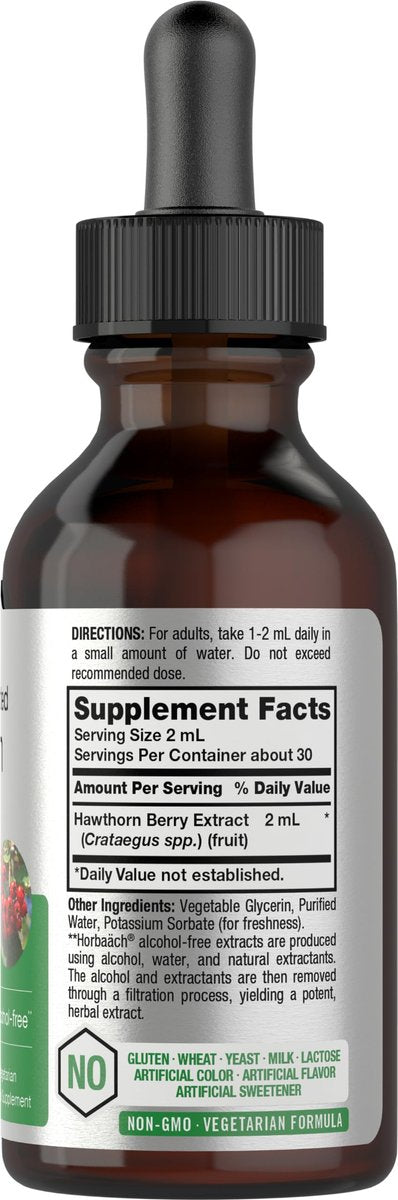 Horbäach Weißdornbeeren-Extrakt | 60 ml | Alkoholfreie Flüssigtinktur | Vegetarisches Nahrungsergänzungsmittel, Non-GMO, Glutenfrei