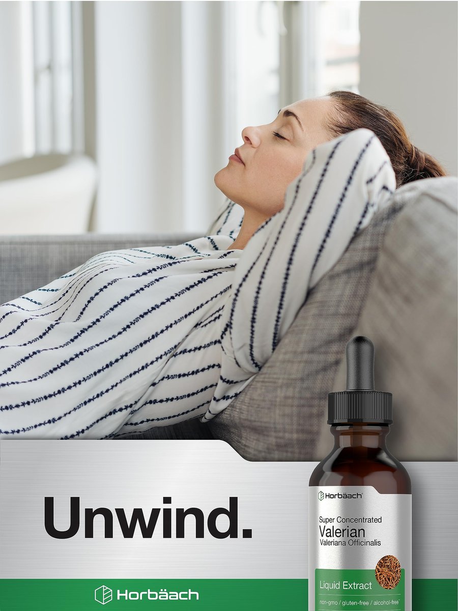 Horbäach Baldrianwurzel-Extrakt Tropfen Alkoholfrei | 60 ml | Hochkonzentrierte Flüssigkeit | Vegan, Nicht-GVO & Glutenfrei