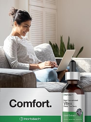 Horbäach Vitex Beeren Keuschlamm Extrakt Tinktur | 2 fl oz | Hochkonzentrierte Flüssigkeit | Alkoholfreies Keuschlammbeeren Präparat | Vegetarisch, Ohne Gentechnik, Glutenfrei