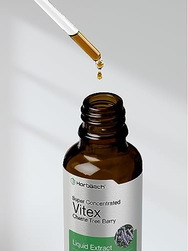 Horbäach Vitex Beeren Keuschlamm Extrakt Tinktur | 2 fl oz | Hochkonzentrierte Flüssigkeit | Alkoholfreies Keuschlammbeeren Präparat | Vegetarisch, Ohne Gentechnik, Glutenfrei