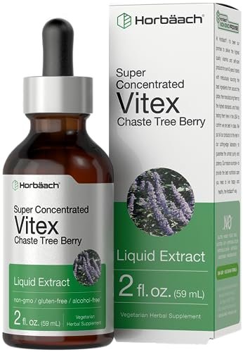 Horbäach Vitex Beeren Keuschlamm Extrakt Tinktur | 2 fl oz | Hochkonzentrierte Flüssigkeit | Alkoholfreies Keuschlammbeeren Präparat | Vegetarisch, Ohne Gentechnik, Glutenfrei