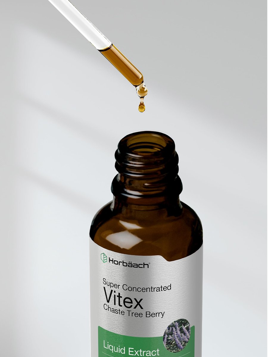 Horbäach Vitex Beeren Keuschlamm Extrakt Tinktur | 2 fl oz | Hochkonzentrierte Flüssigkeit | Alkoholfreies Keuschlammbeeren Präparat | Vegetarisch, Ohne Gentechnik, Glutenfrei