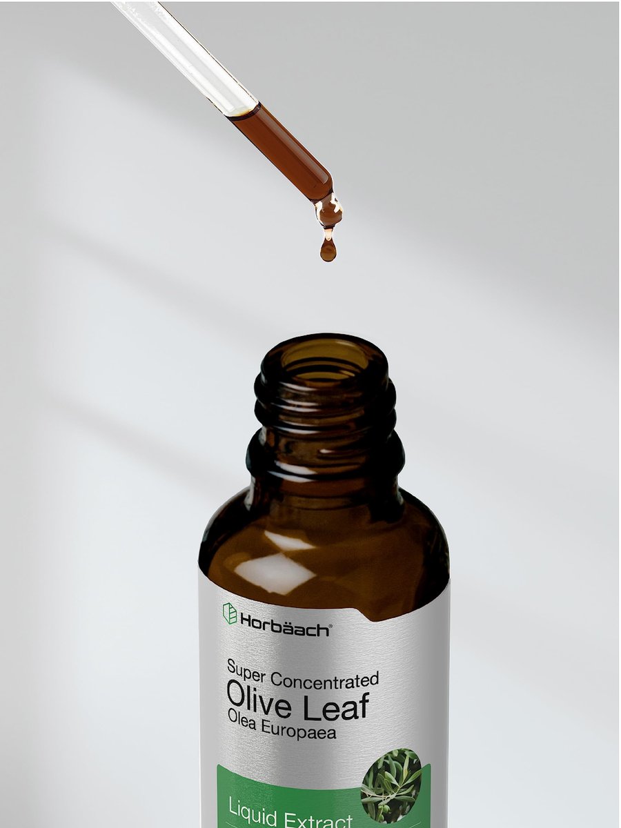 Horbäach Olivenblattextrakt flüssig | 60 ml | Hochdosiert | Alkoholfrei, vegan, ohne Gentechnik, glutenfrei