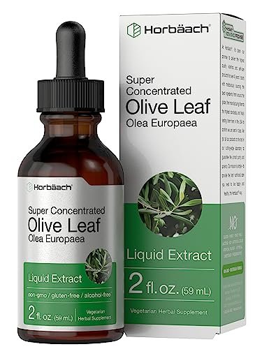 Horbäach Olivenblattextrakt flüssig | 60 ml | Hochdosiert | Alkoholfrei, vegan, ohne Gentechnik, glutenfrei