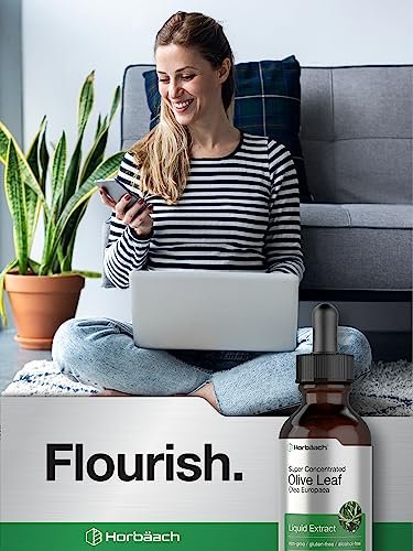Horbäach Olivenblattextrakt flüssig | 60 ml | Hochdosiert | Alkoholfrei, vegan, ohne Gentechnik, glutenfrei