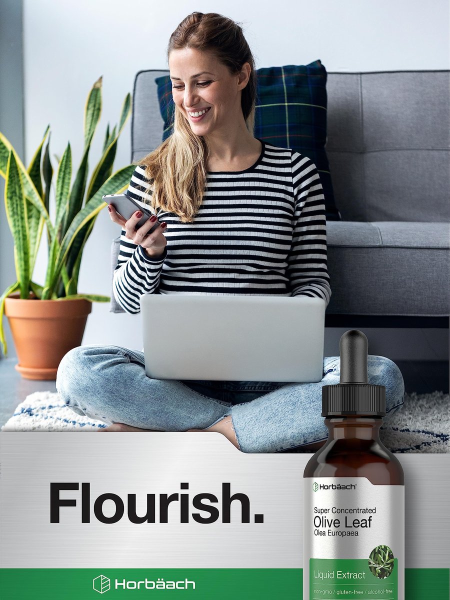 Horbäach Olivenblattextrakt flüssig | 60 ml | Hochdosiert | Alkoholfrei, vegan, ohne Gentechnik, glutenfrei