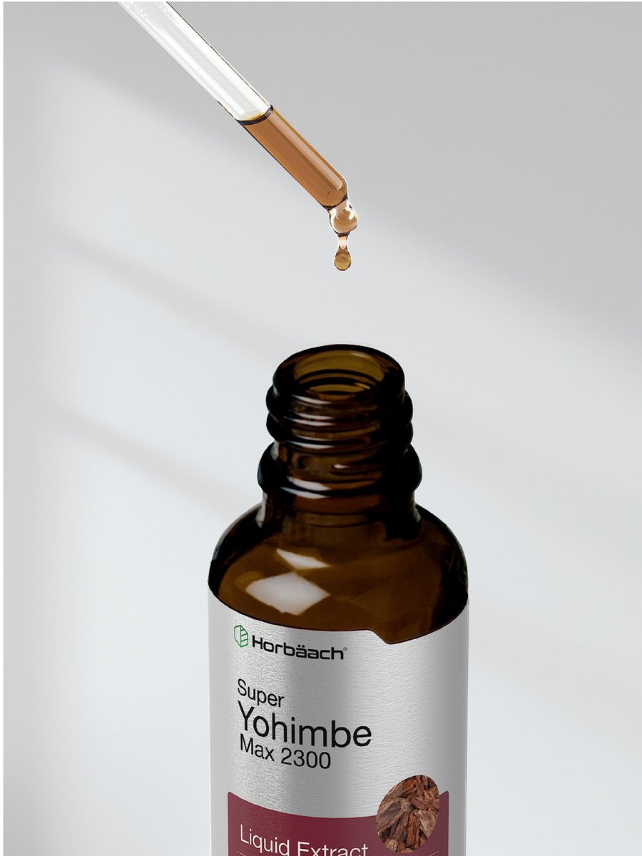 Horbäach Yohimbe Rindenextrakt flüssig | 60 ml | Nahrungsergänzung für Männer und Frauen | Alkoholfreie Tropfen | Vegan, Nicht-GVO, Glutenfrei