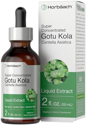Horbäach Gotu Kola Extrakt | 60 ml | Alkoholfrei | Hochkonzentriertes flüssiges Kräuterergänzungsmittel | Vegetarisch, Nicht-GVO, Glutenfrei