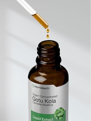 Horbäach Gotu Kola Extrakt | 60 ml | Alkoholfrei | Hochkonzentriertes flüssiges Kräuterergänzungsmittel | Vegetarisch, Nicht-GVO, Glutenfrei