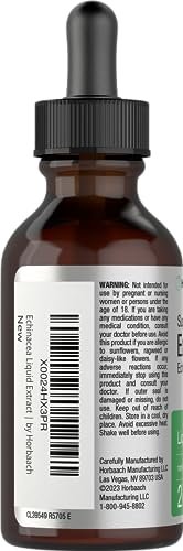 Horbaach Echinacea Tropfen Kräutertinktur | 60 ml | Hochkonzentrierter Wurzelextrakt | Alkoholfreie Flüssigkeit | Vegetarisch, Nicht-GVO & Glutenfrei