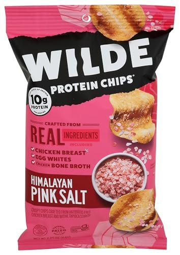 Wilde Chips Hühnchen-Chips mit Himalaya-Salz, 63,8 g – Proteinreicher Snack aus Hühnerbrust und Kartoffeln