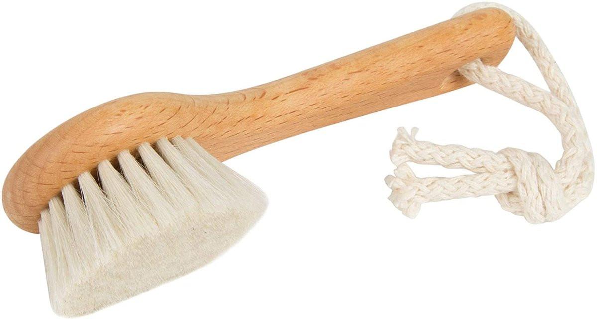 SHASH Seit 1869 Handgefertigt in Deutschland - Nachhaltige Gesichtsbürste zum Peeling, Reinigungsbürste, Peelt die Haut zur Reduzierung von Schuppen, Unterstützt einen strahlenden Teint (Mittlere Rosshaarborsten)