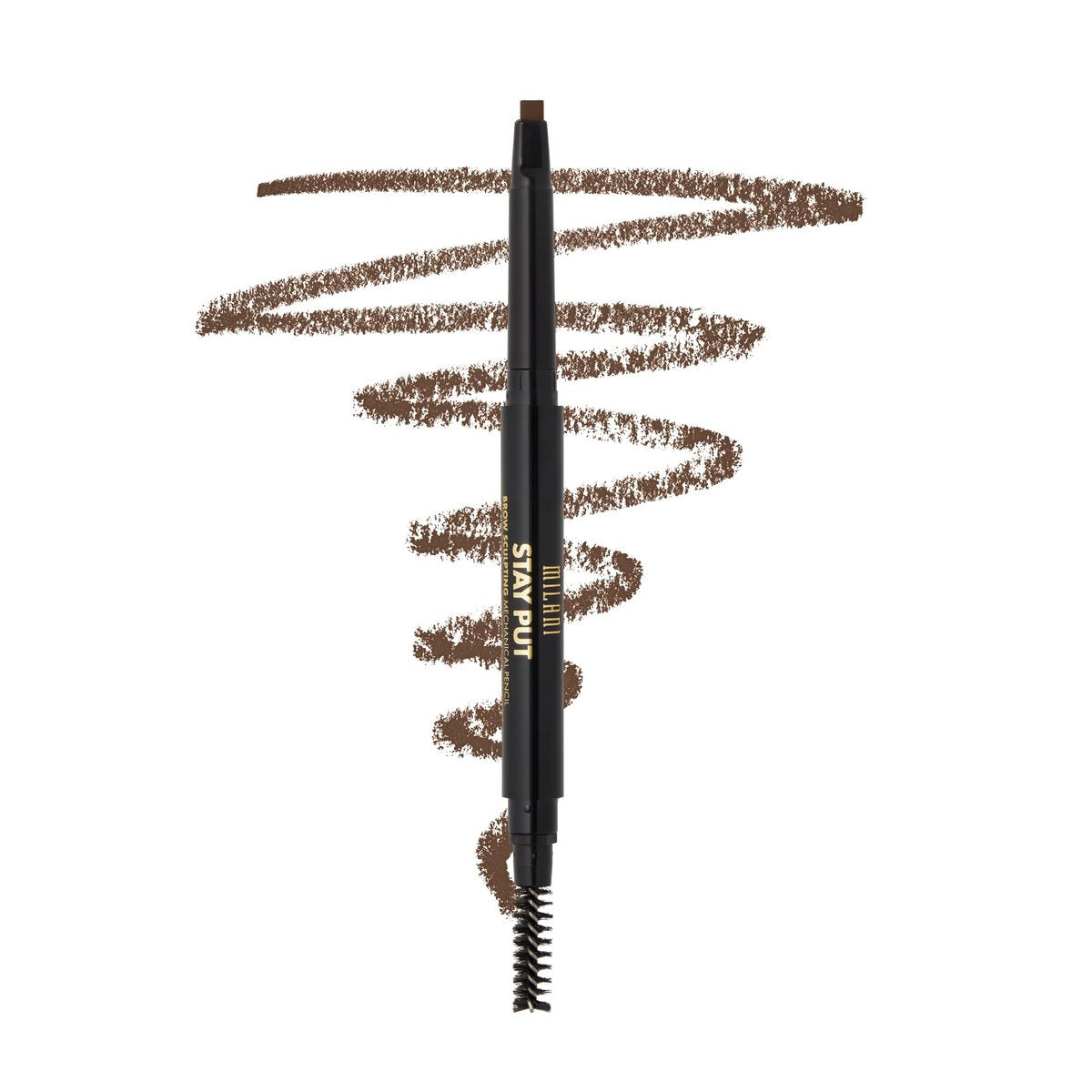 Milani Stay Put Brow Sculpting Mechanical Pencil - Dunkelbraun (0,01 Unzen) - Vegan & Tierversuchsfrei - Langanhaltender Augenbrauenstift zum Definieren und Formen